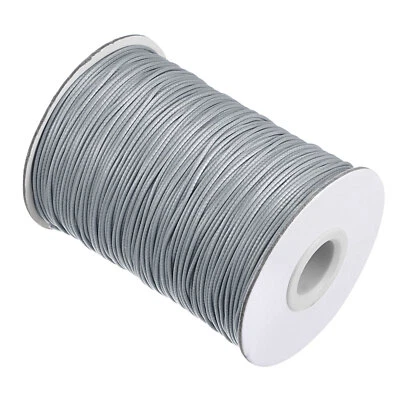 Waxed Polyester String Cord 173 Yards 1mm for DIY Craft Silver Tone