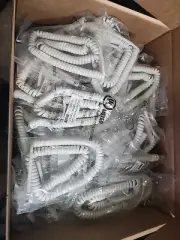 White Handset Curly Cord Landline Phone Generic Receiver Replacement 12Ft - 50**