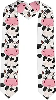 [EdWal] Cartoon Milk Cow print Graduation Stole and Sash Class for Unisex Adult Honor Stole Honor Stole of 2025