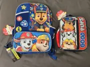 NEW 17" Paw Patrol Kids’ Backpack & Lunch Tote Chase, Marshal, Rubble
