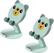 KOMBIUDA 2Pcs Phone Holder Cute Dog Design Folding Mobile Phone Rack Silicone Support for Streaming and Desk Use Secure Grip Convenient Cellphone Stand for All Smartphones