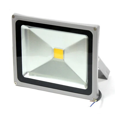 GLW 30w LED Flood Light 100 - 240V AC Outdoor Lamp IP65 COOL WHITE 3000K SILVER