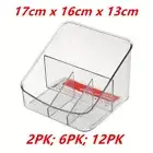 Crystal Clear w Compartments Organiser Container Fridge Pantry Office Storage