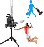 Badminton Machine, Portable Badminton Launcher, Intelligent Badminton Ball Machine with Remote Control, Badminton Practice Machine, Smart Shuttlecock Feeder, Perfect for Beginners and Pros Alike