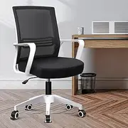 [ALFORDSON] Mesh Office Chair Executive Computer Ergonomic Chair, Swivel Desk Chair Gaming Chair, Fina White Black