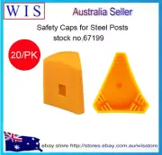 20/PK Yellow Star Picket / Steel Y Fence Post Safety Caps,Yellow Post Caps-67199