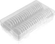 FIXOSHEE 40Pcs Coin Capsules Holder with Protective Gaskets and Storage Box Clear Coin Holder Cases for Coins Dust and Resistant Storage