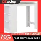 bar table white engineered wood 3-layer shelf 110x50x103 cm 0214