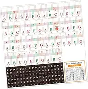 Yardwe 1 Set Electronic Piano Stickers for Keys Note Labels for Beginners Easy to Read Letters Teaching Accessory for Piano Learning