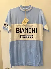 NWT! Tiralento Bianchi Pirelli 1955 Retro Cycling Jersey IT 58 (see meas. below)