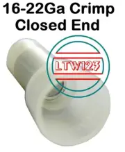 (25 PCS) Nylon Crimp Caps 22-16 AWG Gauge Wire Close End Wire Terminal