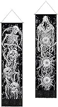 Uspring Pack of 2 Skull Tapestry Goth Eyes Tapestries Skeleton Tapestry Aesthetic Black and White Tapestry Wall Tapestry for Room (12.8 x 51.2 inches)