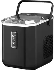 Devanti Ice Maker Machine, 1.3L 12KG Portable Countertop Icemaker Cube Makers Commercial Home Office Kitchen Appliances, Electric Fast Freeze with Scoop and Removable Basket Black