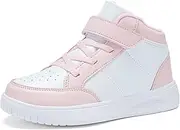 RTOUNT Kids Trainers Boys High Top School Tennis Sneakers for Girls Running Adjustable Strap Shoes