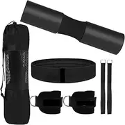 Gym barbell mat - Exercise Equipment Mats | Large Interlocking Puzzle Gym Flooring | Weightlifting Bars Cushion | Shock Absorption Barbell Cushion Set for Workout, Hip Thrusts, Home, Gymnastics