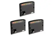 3x Colourhide A4 Zip-It Expanding File Cover Organiser w Pen Holder Loop Black