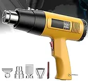 2000W Heat Gun LCD Temperatures Adjustable Hot Air Gun, Overload Protectio Convenient Storage with 4 Nozzles for Shrink Wrap, for Shrink Wrap, Soften Paint, Bend Plastic Pipes and More