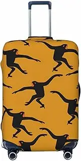 [CADREWY] Black Gibbon Monkey Print Travel Suitcase Cover Luggage Protector with Elastic Anti Scratch for Carry On, Black, Large