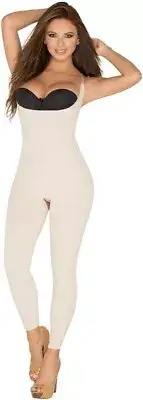 ShapEager Open-Bust Capri, Size XL, Nude, 8086