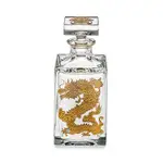 Vista Alegre Golden Whisky Decanter with Gold Dragon