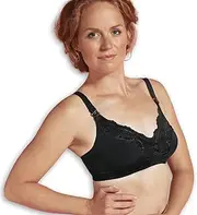 [Carriwell] Women Lace Drop Cup Nursing Bra, Attractive Bustier With Feminine Lace, Non-Iron, With Elastic Chest Band[White][I]