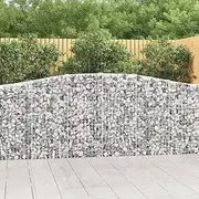 Arched Gabion Baskets 8 pcs 400x30x100/120 cm Galvanised Iron,Pots & Planters-3145832