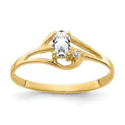 14K Yellow Gold 5x3mm Oval Cubic Zirconia A Real Diamond ring