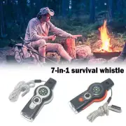 7 in 1 Whistle W/ Compass&Thermometer Outdoors Emergency StRings Survival I5Q2