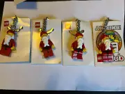 LEGO 4 SANTA CLAUSE KEY CHAINS FROM 2009, ALL BRAND NEW