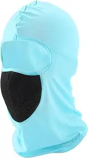 X AUTOHAUX Mesh Masks Face Mask Polyester Face Cover Sun Protection Breathable Light Blue 1 Pcs