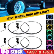 4x 17.5'' RGB LED Wheel Tire Rim Ring Light Car Truck APP Bluetooth Control HOT