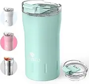 Santeco Coffee Cups with Lids 12oz, Double Wall Vacuum Stainless Leakproof Coffee Mug, Thermal Tumbler Vacuum Insulated for Hot & Cold Beverages
