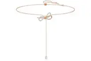 Swarovski Lifelong Bow Rose Gold Tone Y Shaped Necklace With Clear Crystal 5447082 For Women