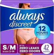 Always Discreet Incontinence Underwear for Women Maximum Absorbency, S/M, 42 Count