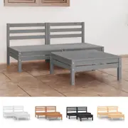 Solid Wood Pine Garden Lounge Set 3 Piece Sofa and Table Multi Colours vidaXL