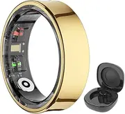 Generic R09 Smart Ring Heart Rate Blood Oxygen Sleep Monitoring Sport Health Ring with Charging Case Body Temperature Health and Sleep Monitor for Men Women for Samsung Phone