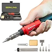 Berkling BSG-568 Butane Soldering Iron Kit - Self-Ignite, Instant Start, Portable Cordless Welding Micro Solder Torch Heat Gun Includes 5 Tips, 15g 60/40 Rosin Core Solder Wire, Mini Wrench, Sponge
