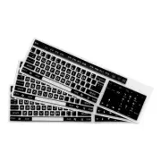 Pc Keyboard Cover Skin Silicone Desktop Keyboard Skin 17.3"x5.3" Black 3Pcs