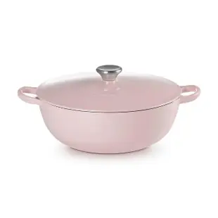 【Le Creuset】琺瑯鑄鐵媽咪鍋26cm(加勒比海藍/雪紡粉/海岸藍/水晶紫/藍鈴紫)