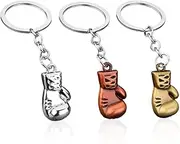 KENAV Pack of 3 Boxing Gloves Keyring Stainless Steel Boxing Pendant with Fine Workmanship Souvenir and Decoration for Car and Handbag Boxing Gloves Sports Metal Key Ring