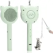 Irokasbar 3 In 1 Cat Grooming Brush With Release Button for Indoor Cats, Cuddles and Meow