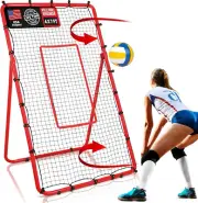 Volleyball Rebounder, 6-Angle Adjustable 4X7 FT Volleyball Rebounder Net with St