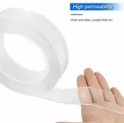 2 Pack of 5M Transparent Tape Double Sided Traceless Washable Adhesive Invisible
