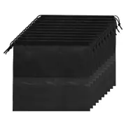 Shoe Bags for Travel, 10Pcs 20" Nonwoven Drawstring Socks Storage Bag (Black)