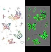 Butterflies Stars Fantasy Temporary Tattoos Luminous Resin Stickers Glow in the Dark Fillers Craft