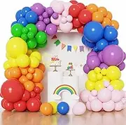 Rainbow Balloon Garland Kit, 137 Pieces, Party Decoration Set with Multicoloured Balloons for Birthday Celebrations