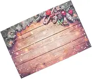 OSALADI Christmas Photo Backdrop Rustic Wooden Floor Photography Background for Wrinkle Reusable Soft for Indoor Outdoor Holiday Celebrations