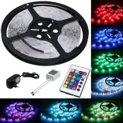 5M RGB Led strip Light 3528 SMD 300leds Waterproof Remote Controller 12V Adap RN