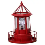 Led Solar Powered , Rotating Lamp Courtyard Decoration Waterproof Garden Towers Statue Lights A Red