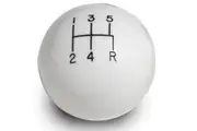 Lokar 5-Speed White 2" Gear Knob 3/8-24 & 3/8-16 Thread LK-SK-6874